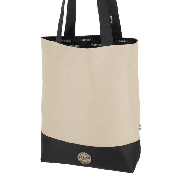 Dressa Bag női shopper táska cipzáros zsebbel - bézs