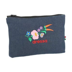 Dressa Denim kalocsai mintás hímzett női farmer neszeszer - kék_d190716_Mirunska.com