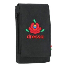 Dressa Phone matyó mintás hímzett nyakba akasztható övre fűzhető univerzális telefontok - fekete
