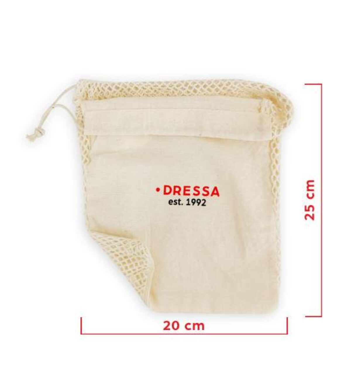 Dressa Shopping hálós összehúzható pamut textil szütyő - nagy_d153814_Mirunska.com