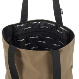 Dressa Bag női shopper táska cipzáros zsebbel - barna