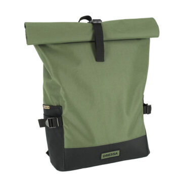 Dressa Bag laptoptartós csavart tetejű oldalzsebes unisex hátizsák - olíva zöld