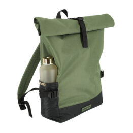 Dressa Bag laptoptartós csavart tetejű oldalzsebes hátizsák - olíva zöld